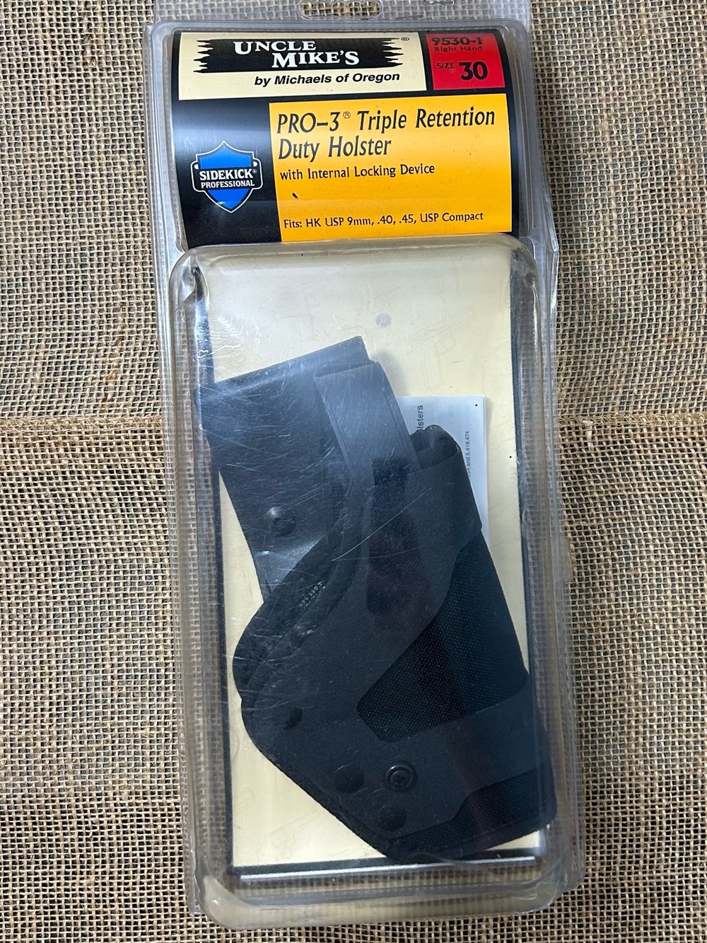 Uncle Mike's Pro-3 Triple Retention Tactical Duty Holster Right Hand 9530-1 30